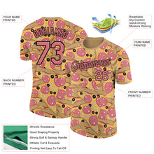 Charger l'image dans la galerie, Custom Old Gold Medium Pink-Black 3D Pattern Design Food Pizza Performance T-Shirt