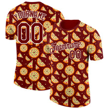 Загрузить изображение в средство просмотра галереи, Custom Brown White 3D Pattern Design Food Pizza Performance T-Shirt