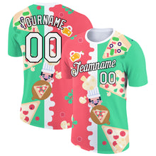 Charger l'image dans la galerie, Custom Pea Green Black-Pink 3D Pattern Design Food Pizza Performance T-Shirt
