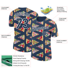 Load image into Gallery viewer, Custom US Navy Blue White 3D Pattern Design Food Pizza Performance T-Shirt