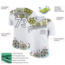 Load image into Gallery viewer, Custom White Black 3D Pattern Design Food Catering Performance T-Shirt