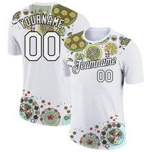 Load image into Gallery viewer, Custom White Black 3D Pattern Design Food Catering Performance T-Shirt