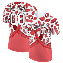 Load image into Gallery viewer, Custom Red White-Black 3D Pattern Design World AIDS Day Performance T-Shirt