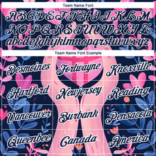 Charger l'image dans la galerie, Custom Navy White 3D Pink Ribbon Breast Cancer Performance T-Shirt