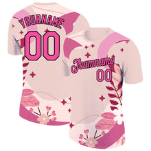 Laden Sie das Bild in den Galerie-Viewer, Custom City Cream Pink-Black 3D Pink Ribbon Breast Cancer Performance T-Shirt