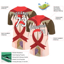 Load image into Gallery viewer, Custom Red White-Black 3D Pattern Design World AIDS Day Performance T-Shirt