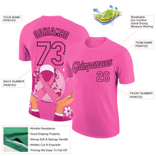 Laden Sie das Bild in den Galerie-Viewer, Custom Pink Black 3D Pink Ribbon Breast Cancer Performance T-Shirt