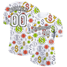 Load image into Gallery viewer, Custom White Black 3D Pattern Design Dollar Sign Money Theme Performance T-Shirt