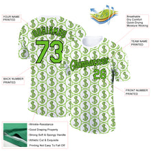 Load image into Gallery viewer, Custom White Aurora Green-Black 3D Pattern Design Dollar Sign Money Theme Performance T-Shirt