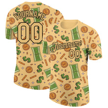 Загрузить изображение в средство просмотра галереи, Custom Vegas Gold Black 3D Pattern Design Dollar Sign Money Theme Performance T-Shirt