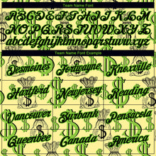 Load image into Gallery viewer, Custom Light Yellow Black-Aurora Green 3D Pattern Design Dollar Sign Money Theme Performance T-Shirt