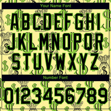 Load image into Gallery viewer, Custom Light Yellow Black-Aurora Green 3D Pattern Design Dollar Sign Money Theme Performance T-Shirt
