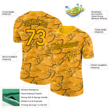 Load image into Gallery viewer, Custom Gold Black 3D Pattern Design Gold Ingot Money Theme Performance T-Shirt