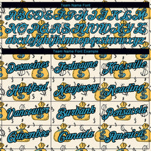 Load image into Gallery viewer, Custom Cream Panther Blue-Black 3D Pattern Design Dollar Sign Money Theme Performance T-Shirt