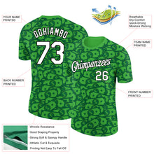 Load image into Gallery viewer, Custom Grass Green White-Black 3D Pattern Design Dollar Sign Money Theme Performance T-Shirt