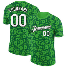 Load image into Gallery viewer, Custom Grass Green White-Black 3D Pattern Design Dollar Sign Money Theme Performance T-Shirt