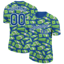 Load image into Gallery viewer, Custom Blue White 3D Pattern Design Dollar Banknote Money Theme Performance T-Shirt