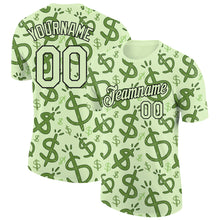 Charger l'image dans la galerie, Custom Pea Green Black 3D Pattern Design Dollar Sign Money Theme Performance T-Shirt