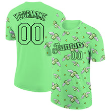Charger l'image dans la galerie, Custom Pea Green Black 3D Pattern Design Dollar Sign Money Theme Performance T-Shirt