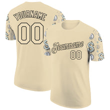Load image into Gallery viewer, Custom Cream Black 3D Pattern Design Dollar Sign Money Theme Performance T-Shirt