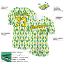 Load image into Gallery viewer, Custom White Yellow-Midnight Green 3D Pattern Design Dollar Sign Money Theme Performance T-Shirt