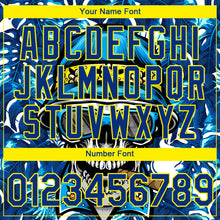 Load image into Gallery viewer, Custom Royal Light Yellow 3D Pattern Design Hawaii Style Skull And Tropical Palm Leaves Performance T-Shirt