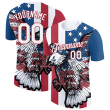 Load image into Gallery viewer, Custom White Red-Royal 3D American Flag And Eagle Performance T-Shirt