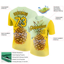 Laden Sie das Bild in den Galerie-Viewer, Custom Pea Green Gold-Black 3D Pattern Design Hawaii Style Pineapple Performance T-Shirt