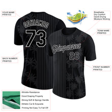 Laden Sie das Bild in den Galerie-Viewer, Custom Black White 3D Pattern Design Hawaii Palm Trees Performance T-Shirt