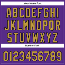 Load image into Gallery viewer, Custom Purple Old Gold-Black 3D Pattern Design Football Helmet And Animal Claw Authentic Baseball Jersey