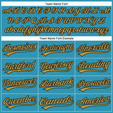 Load image into Gallery viewer, Custom Panther Blue Old Gold-Black 3D Pattern Design Football Jaguar Helmet And Animal Claw Authentic Baseball Jersey