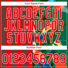 Загрузить изображение в средство просмотра галереи, Custom Fire Red Kelly Green-White 3D Tropical Hawaii Palm Leaves And Animal Parrot Performance T-Shirt