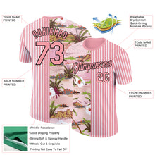 Laden Sie das Bild in den Galerie-Viewer, Custom Medium Pink Black-White 3D Hawaii Island Performance T-Shirt