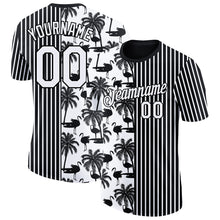 Laden Sie das Bild in den Galerie-Viewer, Custom Black White 3D Tropical Hawaii Palm Tree And Animal Flamingo Performance T-Shirt