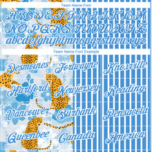 Load image into Gallery viewer, Custom Powder Blue White 3D Pattern Design Animal Leopard Performance T-Shirt