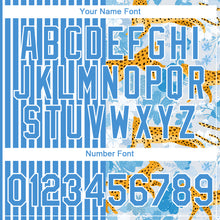 Load image into Gallery viewer, Custom Powder Blue White 3D Pattern Design Animal Leopard Performance T-Shirt