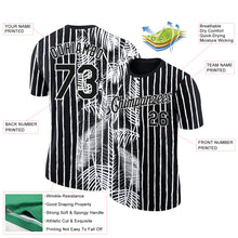 Laden Sie das Bild in den Galerie-Viewer, Custom Black White 3D Tropical Hawaii Palm Leaves Performance T-Shirt