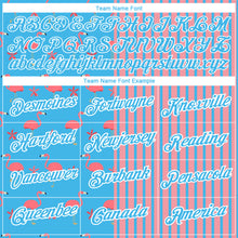 Load image into Gallery viewer, Custom Sky Blue Medium Pink-White 3D Pattern Design Animal Flamingo Performance T-Shirt