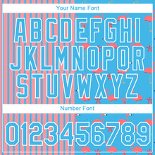 Load image into Gallery viewer, Custom Sky Blue Medium Pink-White 3D Pattern Design Animal Flamingo Performance T-Shirt