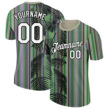 Загрузить изображение в средство просмотра галереи, Custom Wheat White-Black 3D Tropical Hawaii Palm Leaves Performance T-Shirt