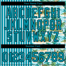 Загрузить изображение в средство просмотра галереи, Custom Teal Black-White 3D Tropical Hawaii Beach And Palm Trees Performance T-Shirt