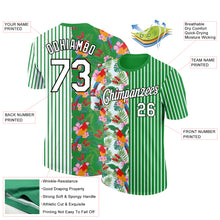 Загрузить изображение в средство просмотра галереи, Custom White Grass Green-Black 3D Tropical Hawaii Leaves And Animal Parrot Performance T-Shirt