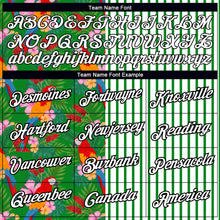 Загрузить изображение в средство просмотра галереи, Custom White Grass Green-Black 3D Tropical Hawaii Leaves And Animal Parrot Performance T-Shirt