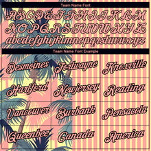 Laden Sie das Bild in den Galerie-Viewer, Custom Medium Pink Light Yellow-Black 3D Tropical Hawaii Trees Performance T-Shirt