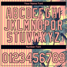 Laden Sie das Bild in den Galerie-Viewer, Custom Medium Pink Light Yellow-Black 3D Tropical Hawaii Trees Performance T-Shirt