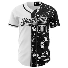 Загрузить изображение в средство просмотра галереи, Custom Black White 3D Pattern Design Rave Splash Authentic Baseball Jersey