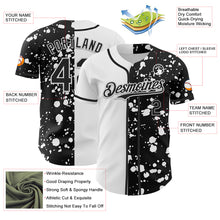 Загрузить изображение в средство просмотра галереи, Custom Black White 3D Pattern Design Rave Splash Authentic Baseball Jersey