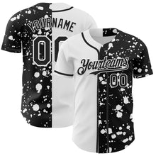 Загрузить изображение в средство просмотра галереи, Custom Black White 3D Pattern Design Rave Splash Authentic Baseball Jersey