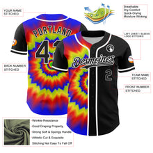 Laden Sie das Bild in den Galerie-Viewer, Custom Black White 3D Pattern Design Rave Psychedelic Authentic Baseball Jersey