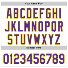 Laden Sie das Bild in den Galerie-Viewer, Custom White Purple-Yellow 3D Pattern Design Rave Monster Authentic Baseball Jersey